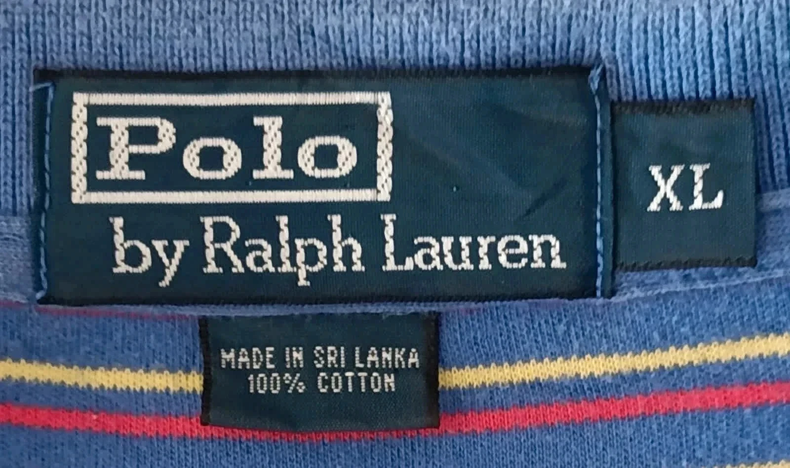 Polo Ralph Lauren vintage strepen blauw rood geel Maat XL – photo 13